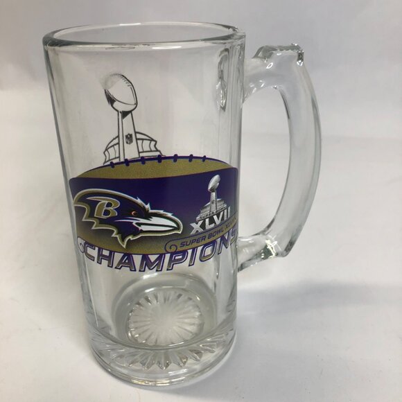 Baltimore Ravens Super Bowl‎ 47 XLVII Champs Champion 6" Pint Glass - Picture 4 of 9